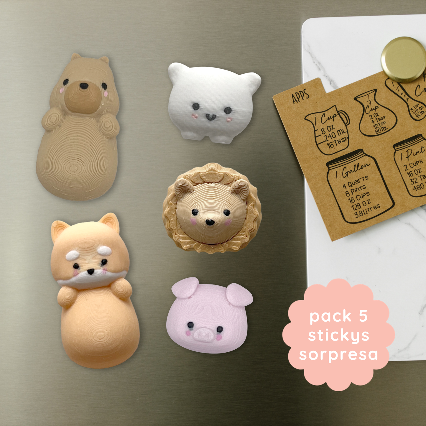 pack 5 stickys sorpresa