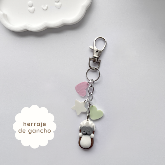 llavero charm titi (tití cabeciblanco)