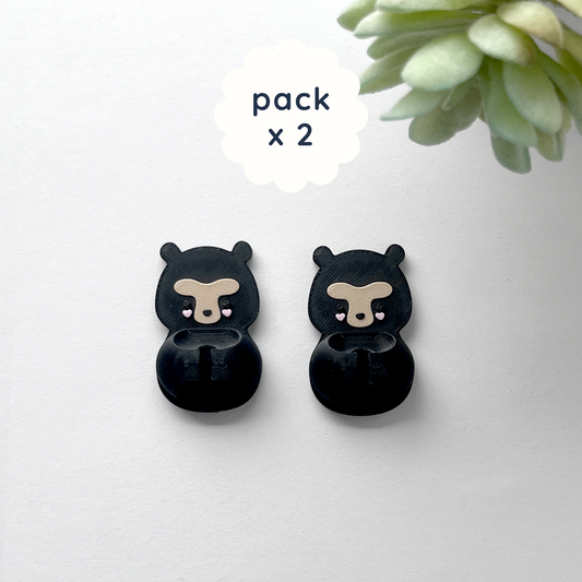 pack de 2 organizador de cables oso de anteojos