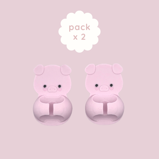 pack de 2 organizador de cables cerdito