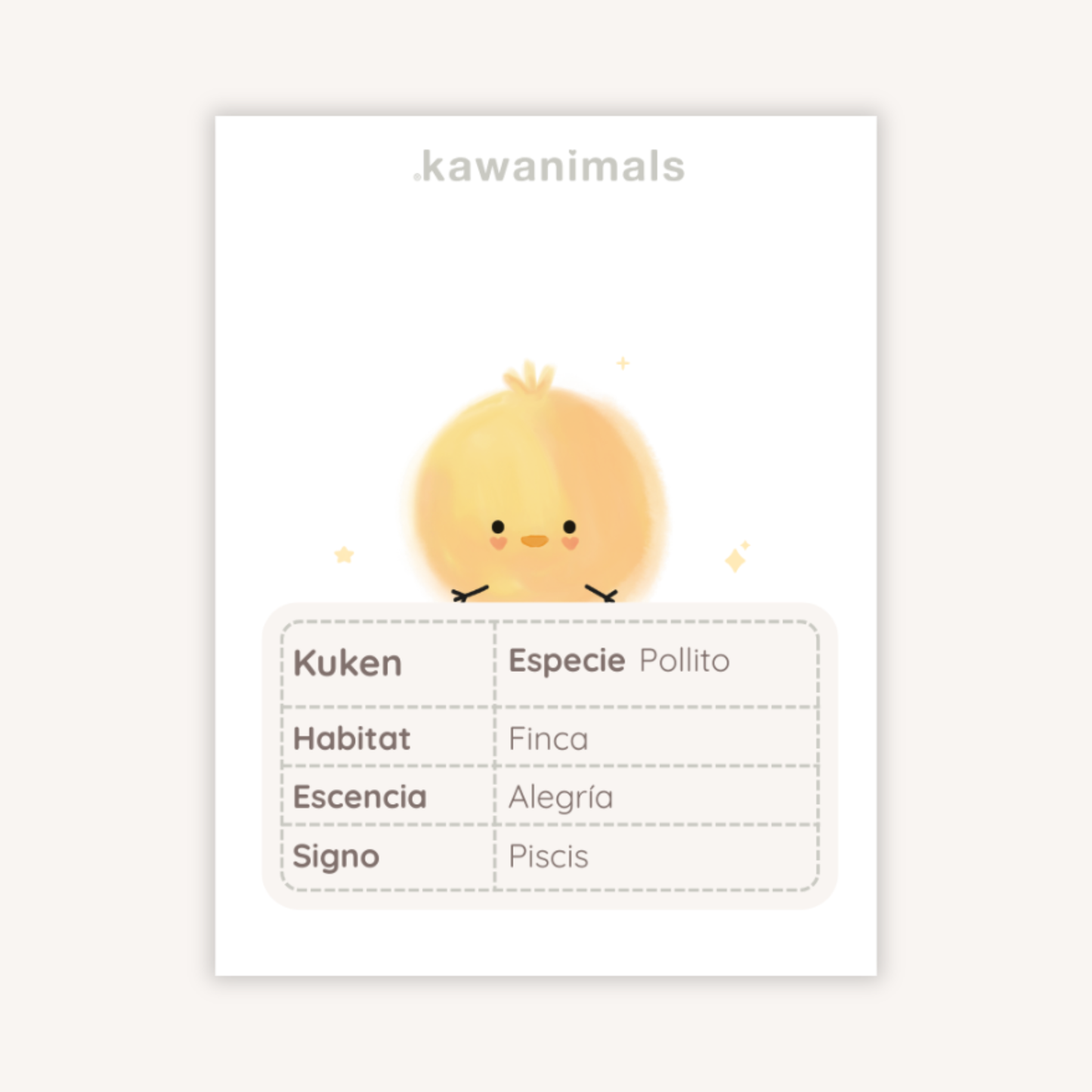 mascota kuken (pollito)