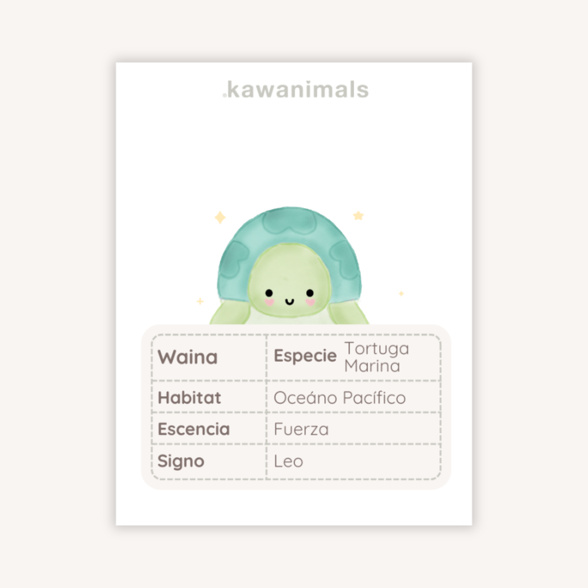mascota waina tortuga marina