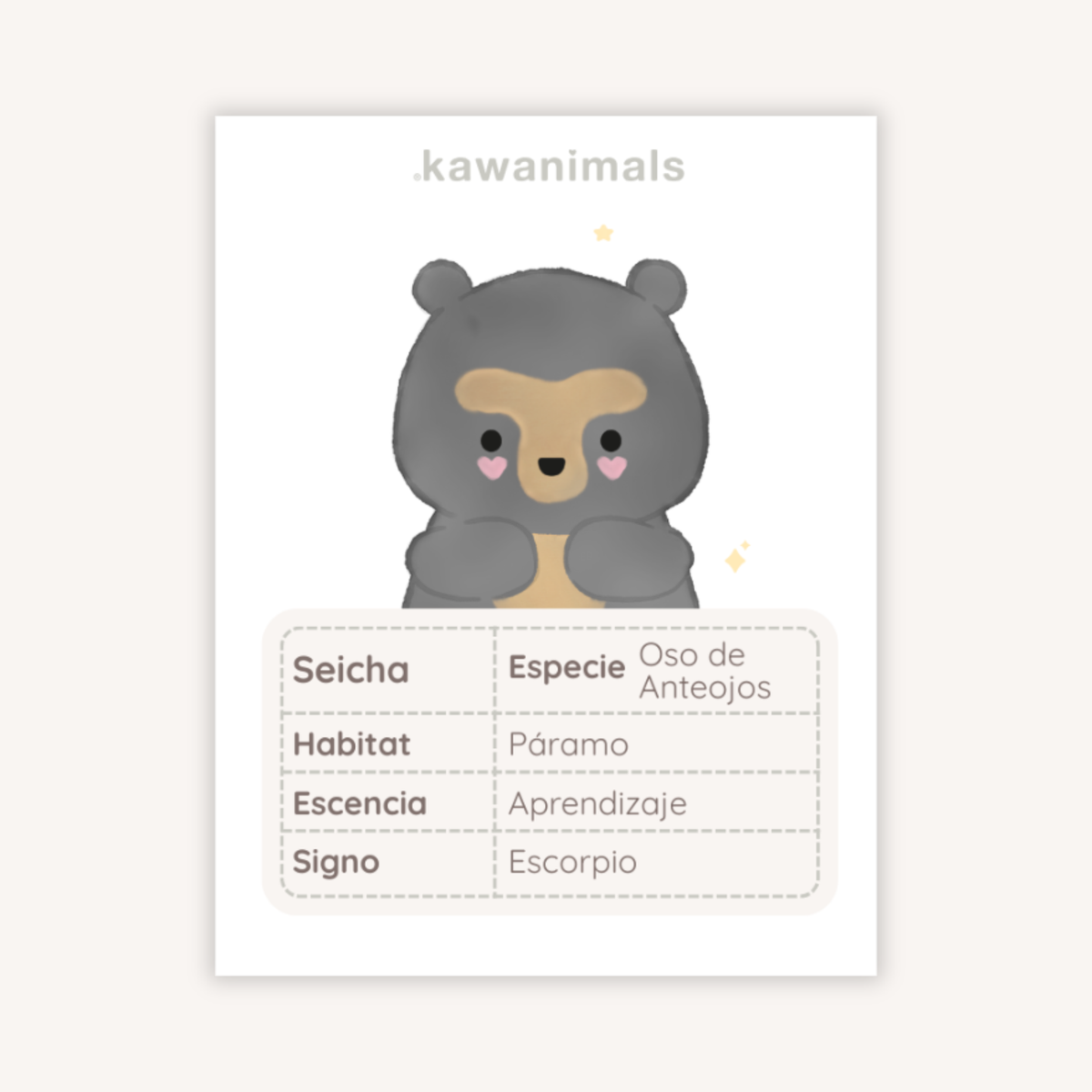 mascota siecha (oso de anteojos)