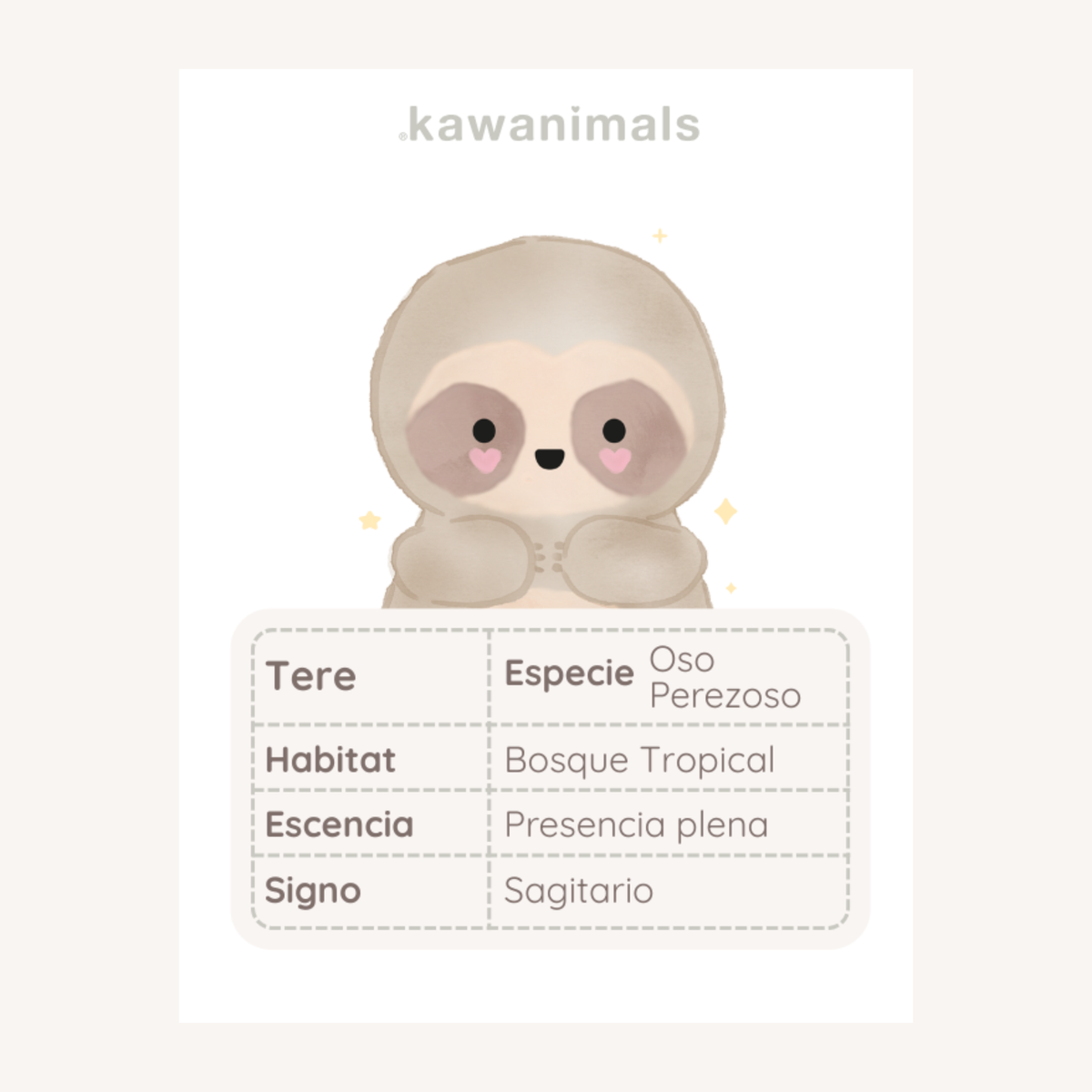 mascota tere (oso perezoso)