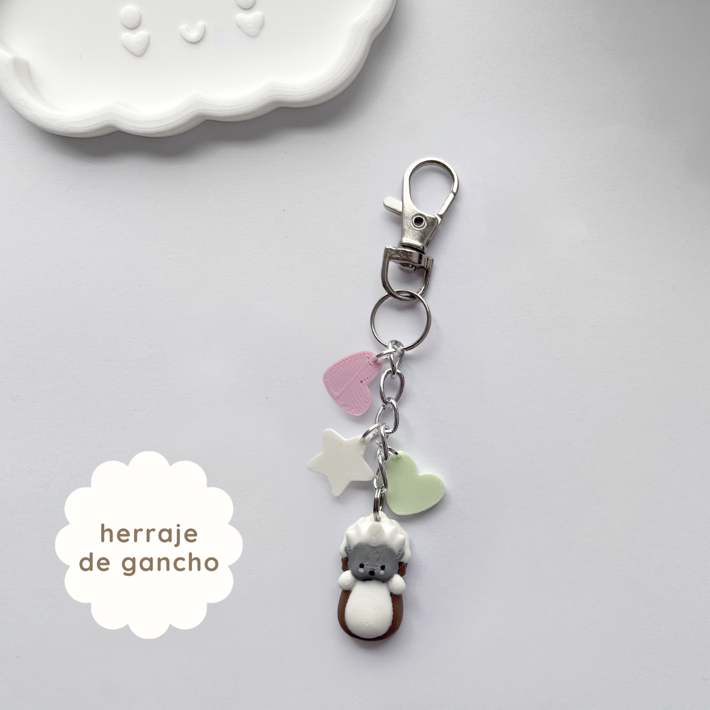 llavero charm titi (tití cabeciblanco)