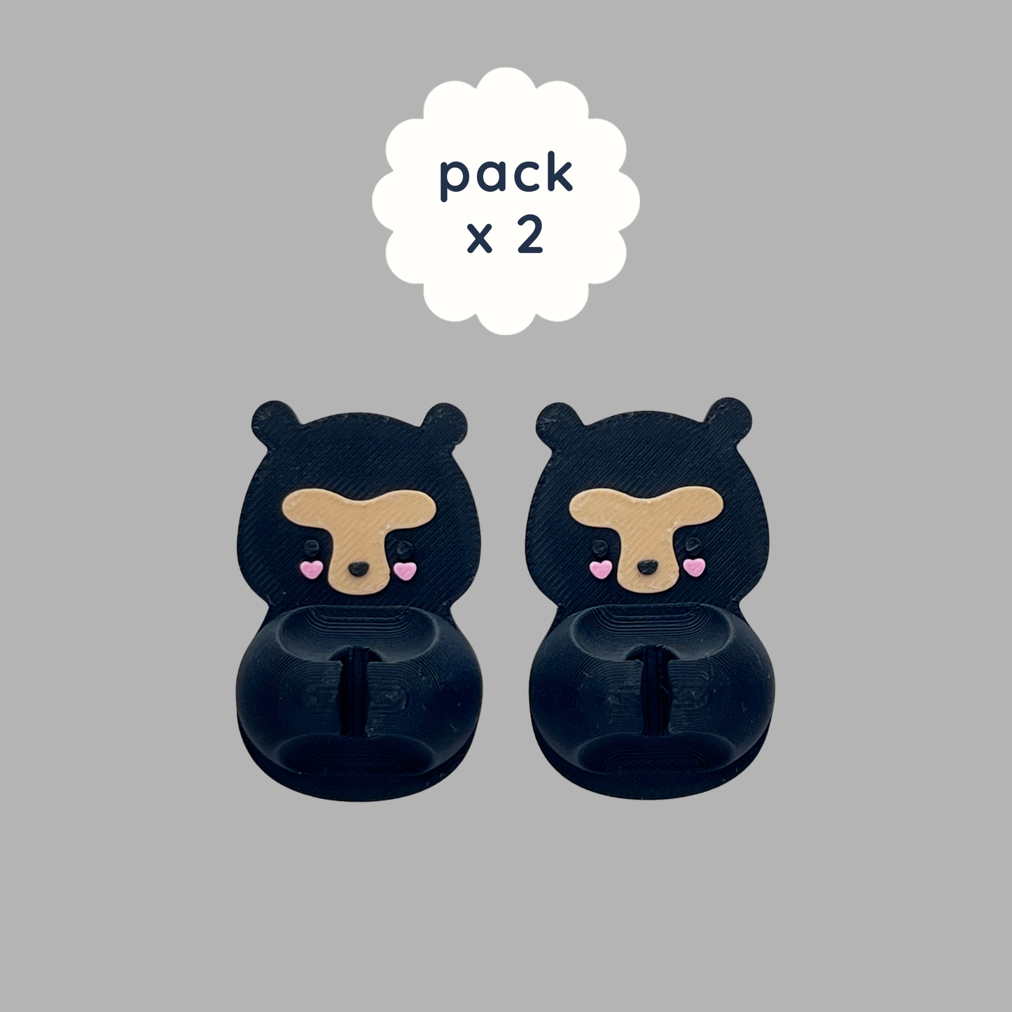 pack de 2 organizador de cables oso de anteojos