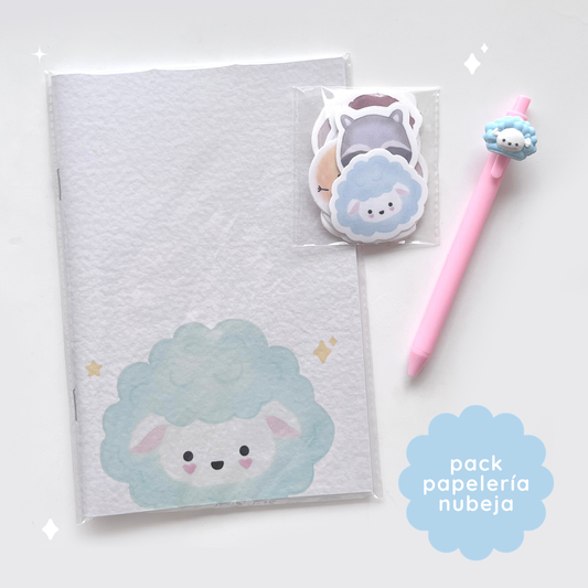 Pack papelería nubeja