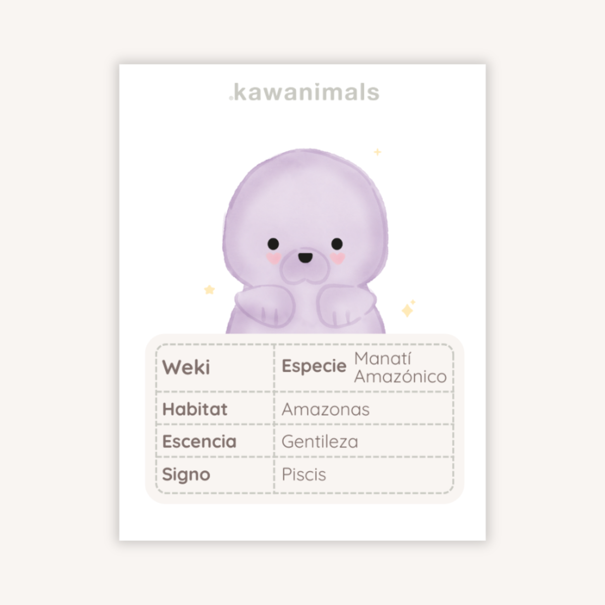 mascota weki (manatí amazónico)